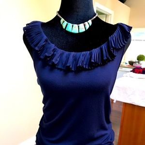 “Mi Casa Es Blue Casa” Ralph Lauren petite deep blue cotton tank.